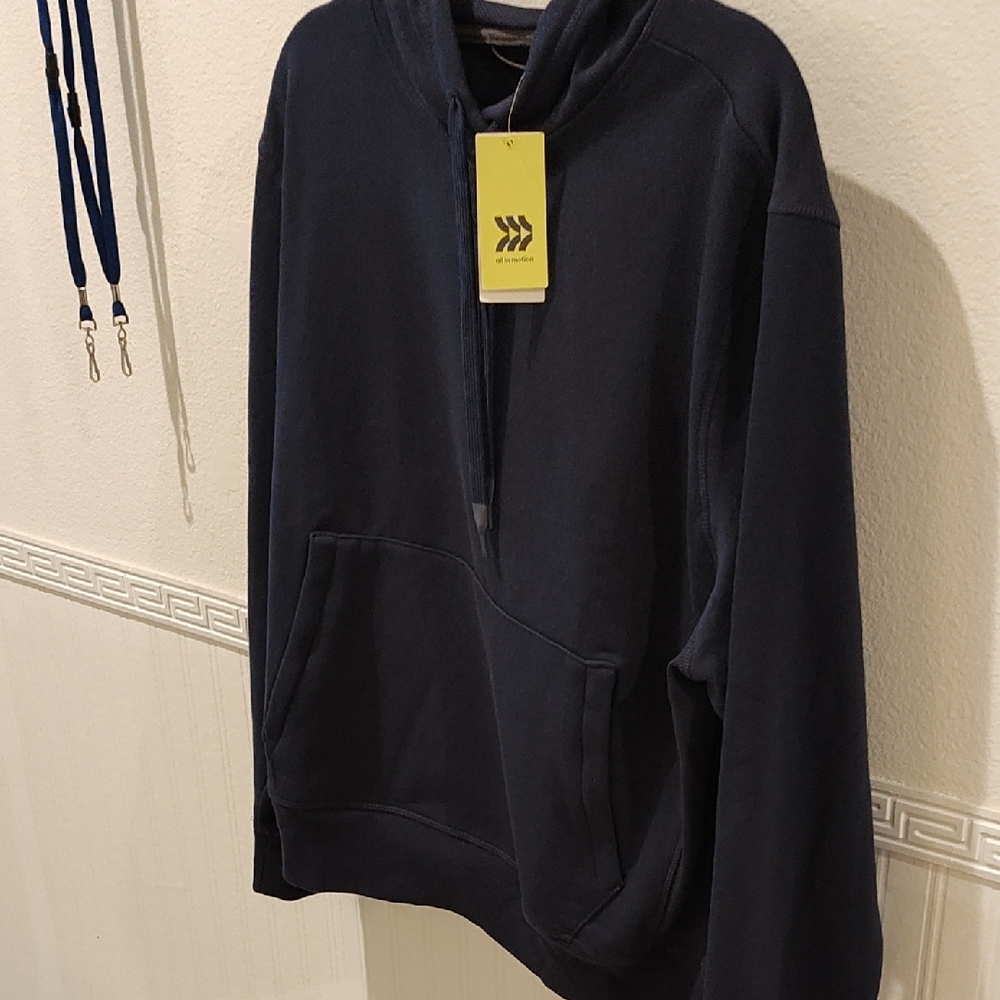 All in Motion Dark Blue Men's Hoodie Sweatshirt Sz Medium Nwt